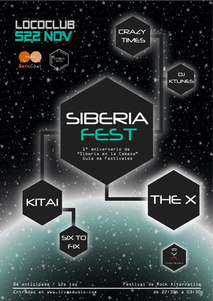 Festival "Siberia Fest" con The X + KITAI + Crazy Times + Six to Fix en Valencia
