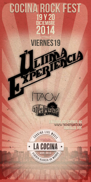 Cocina Rock Fest en Madrid (Viernes): Última Experiencia + Ítaca + Matuja