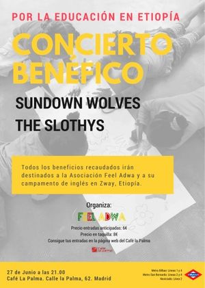 benéfico Sundown Wolves + The Slothys