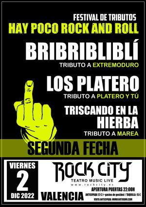 Festival de tributos Hay Poco Rock And Roll en Valencia @Rock City "Segunda fecha"