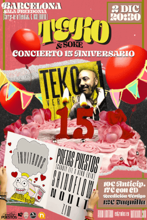 TEKO - CONCIERTO 15 ANIVERSARIO VÉRTIGO (con SHINOFLOW, CHARLY EFE, NOULT, KIKO EVIA, SOKE Y ZIM)