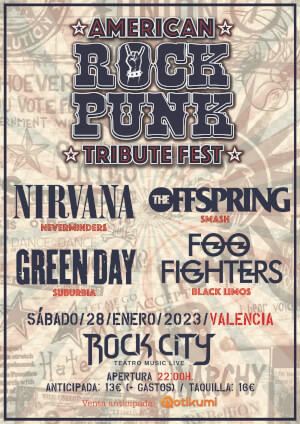 Festival de tributos American Rock Punk en Valencia @Rock City