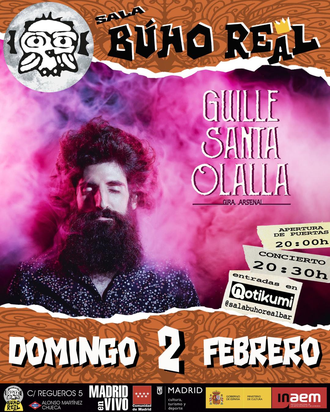 GUILLE SANTA OLALLA en Madrid (Búho Real).