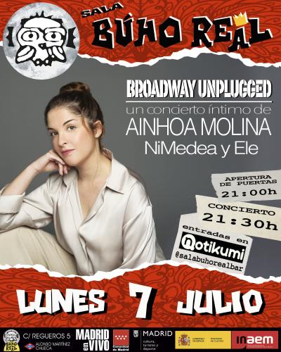 BROADWAY UNPLUGGED: un concierto íntimo de Ainhoa Molina, NiMedea y Ele en Madrid (Búho Real).