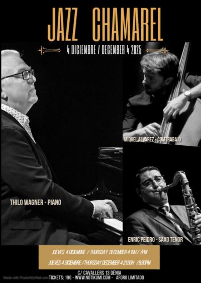 JAZZ AL CHAMAREL - THILO WAGNER / ENRIC PEIDRO / MIQUEL ALVAREZ. 4 DICIEMBRE 19H/7PM
