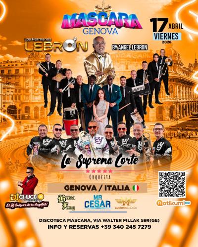 La Suprema Corte Orquesta + Los Hermanos Lebrón en Génova, Italia 17 Abril 2k26