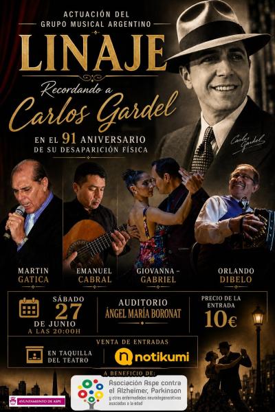 ACTUACIÓN DEL GRUPO MUSICAL ARGENTINO LINAJE, RECORDANDO A CARLOS GARDEL