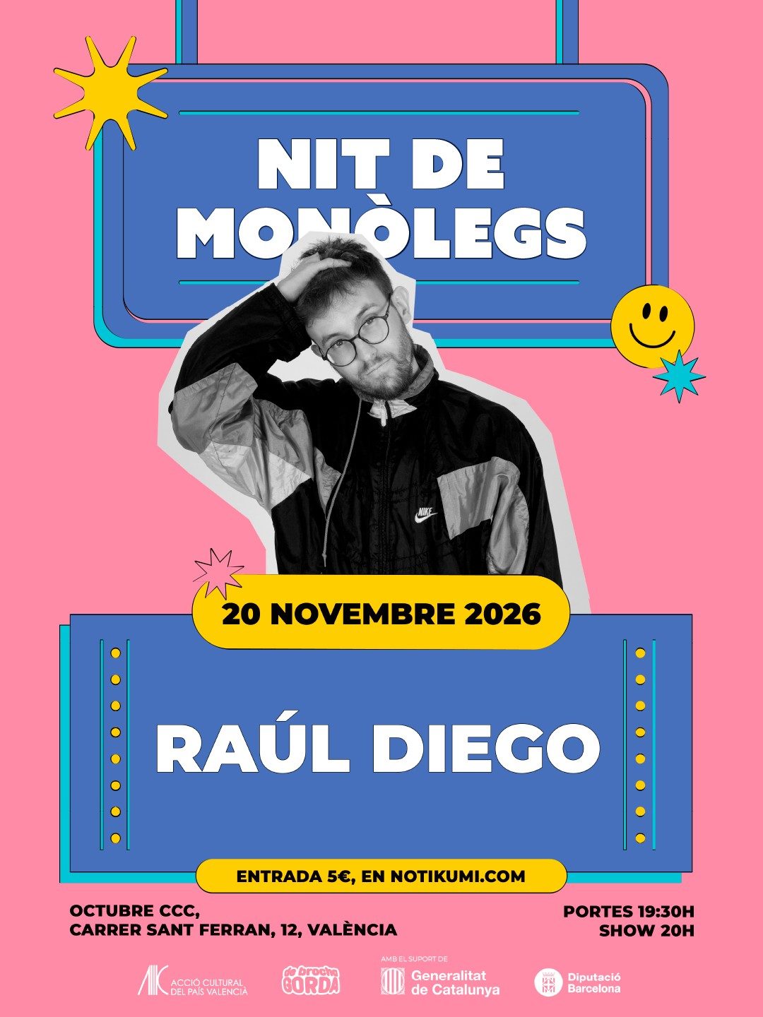 Nit de monòlegs avec Raúl Diego à l'Octubre Centre de Cultura Contemporània (OCCC)