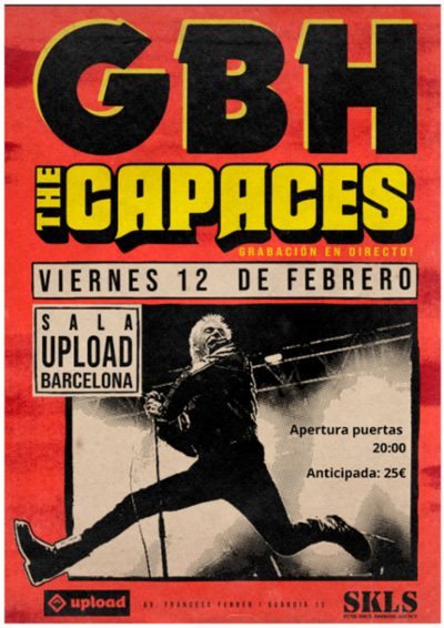 Gbh + The Capaces (Grabación nuevo disco/video en directo) en Barcelona